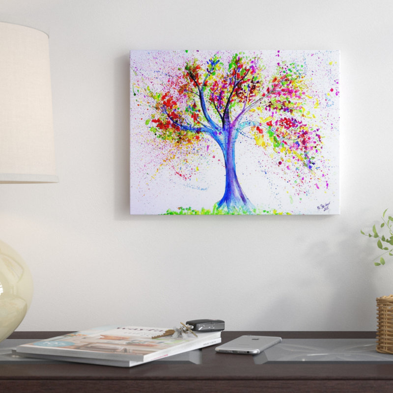 East Urban Home Tree of Life Painting on Wrapped Canvas & Reviews Wayfair